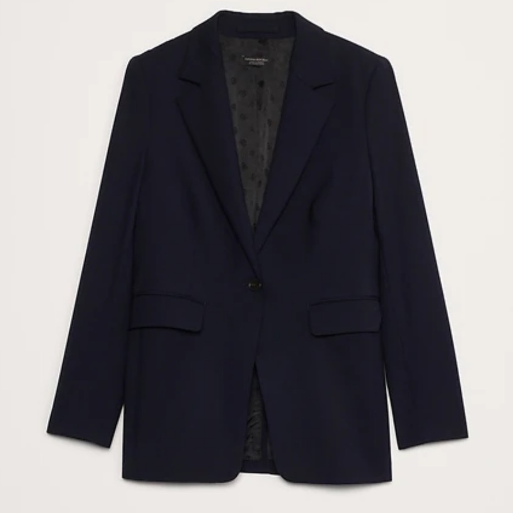 Banana Republic Navy Blue Slim Italian Wool Women's Blazer size 18